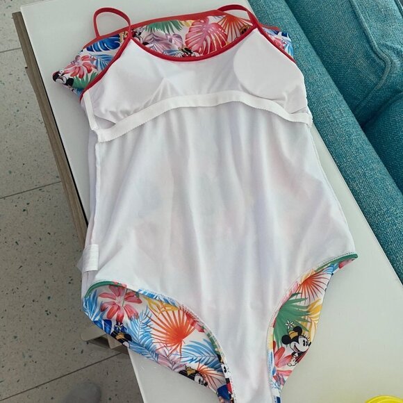 Disney Womens Swimsuit Size Large Multicolor Minnie Mouse Tropical One Piece - Picture 8 of 11